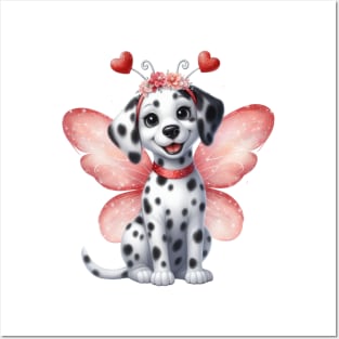 Valentine Fairy Dalmatian Dog Posters and Art